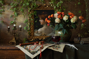 framedcanvas-print-still-life-with-flowers-and-picture