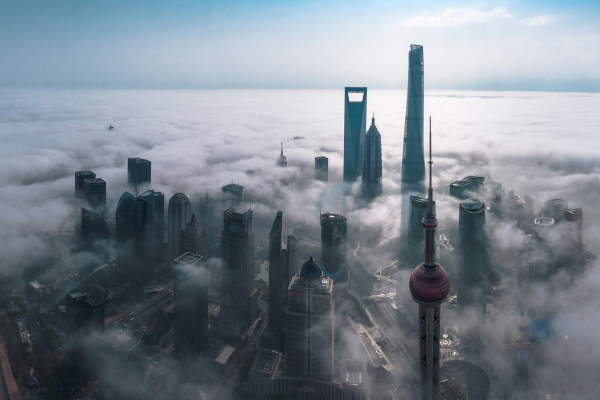 framedposter-print-shanghai-in-the-fog-from-above