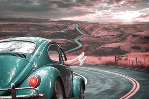 3-piece-canvas-print-on-the-road-with-the-classic-car