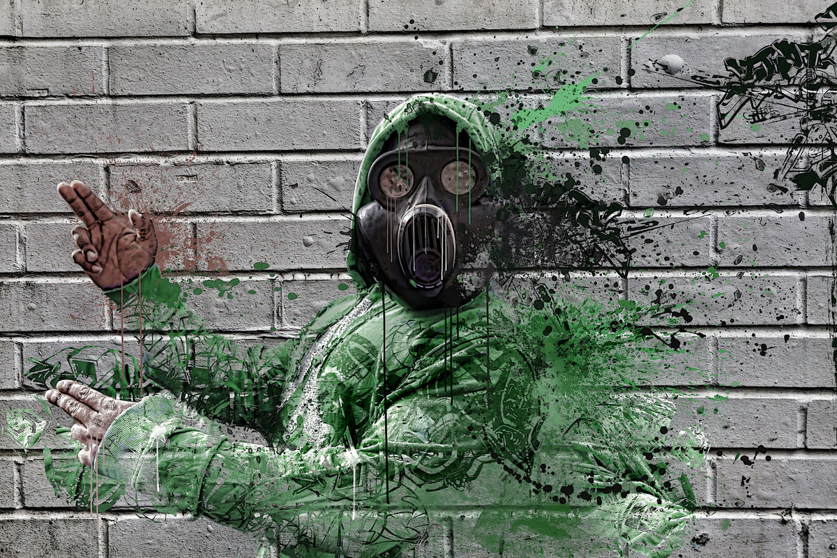 framedposter-print-graffiti-gas-mask