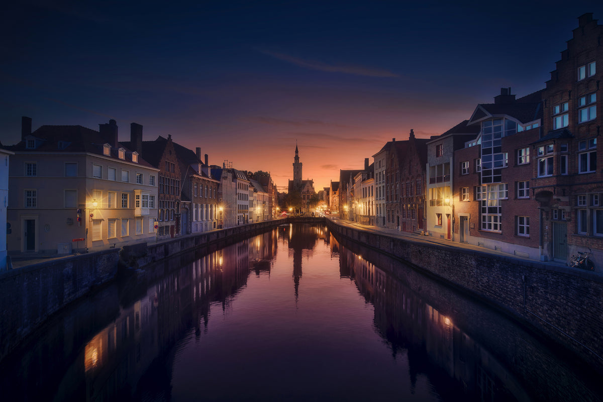 aluminium-print-sunset-in-brugge