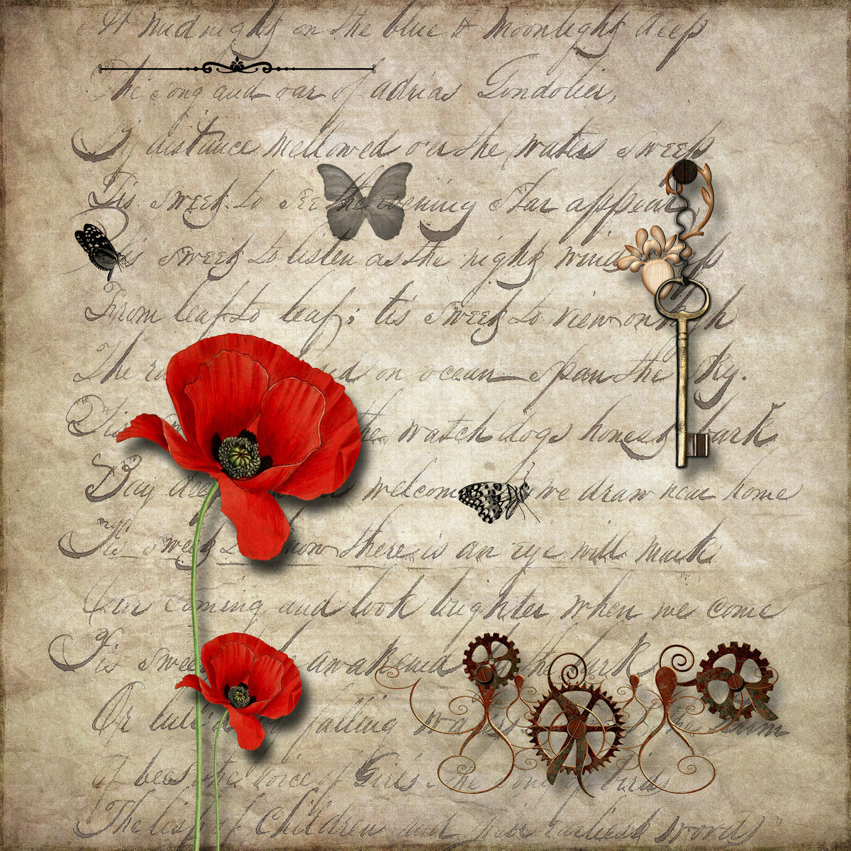 4-piece-canvas-print-retro-document