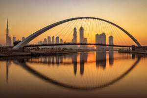 aluminium-print-sunrise-at-the-dubai-water-canal-x