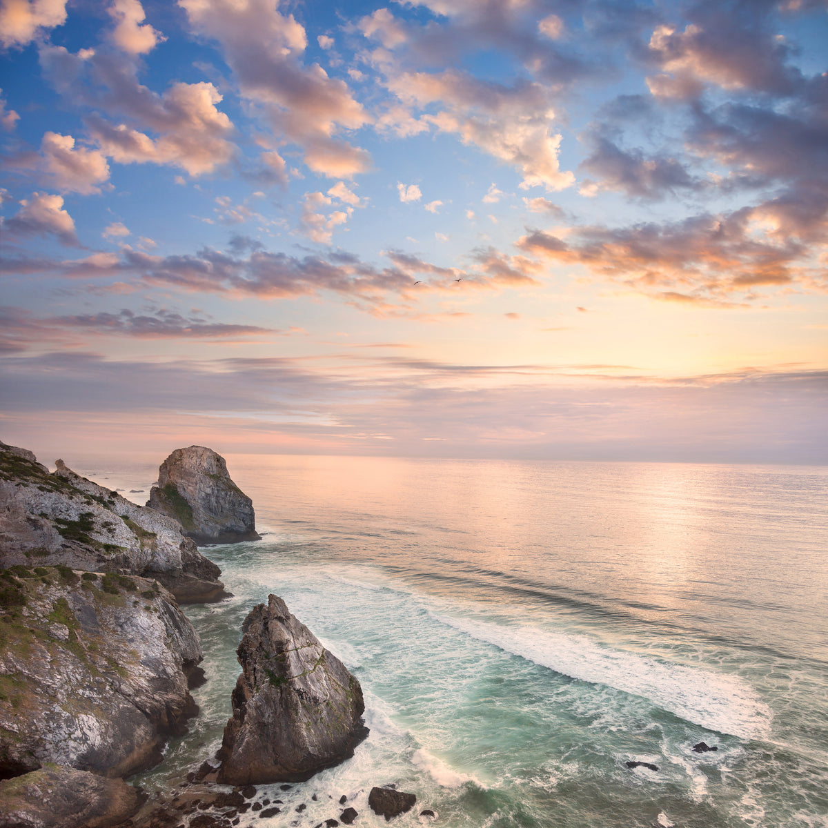 4-piece-aluminium-print-romantic-sunset-by-the-sea