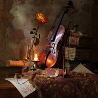 aluminium-print-still-life-with-violin-and-rose